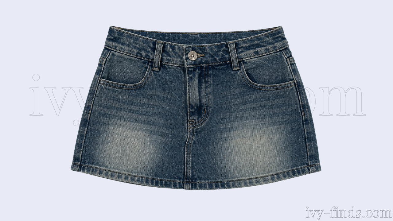 Low-Rise Denim Mini Skort