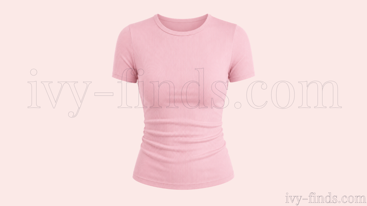 Zeagoo Ribbed Crewneck Short-Sleeve Top