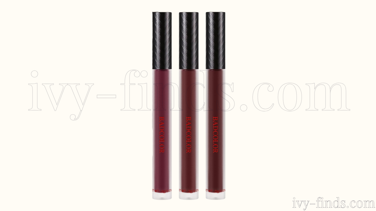 BADCOLOR Dark Red Matte Liquid Lipstick Set — 3 Colors
