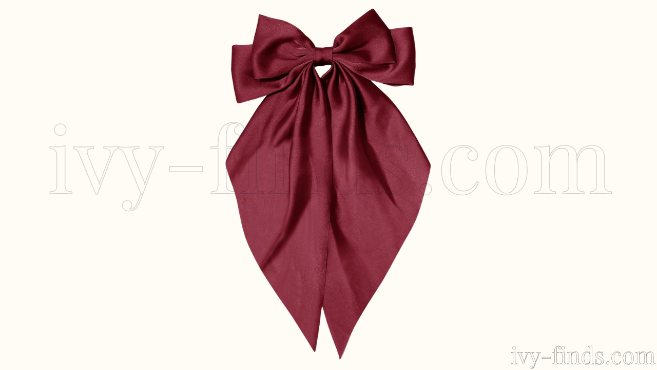 Burgundy Red Oversized Satin Hair Bow Clip
