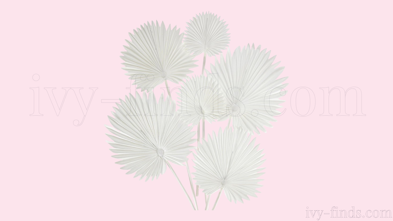 6-Piece White Faux Palm Leaf Decor